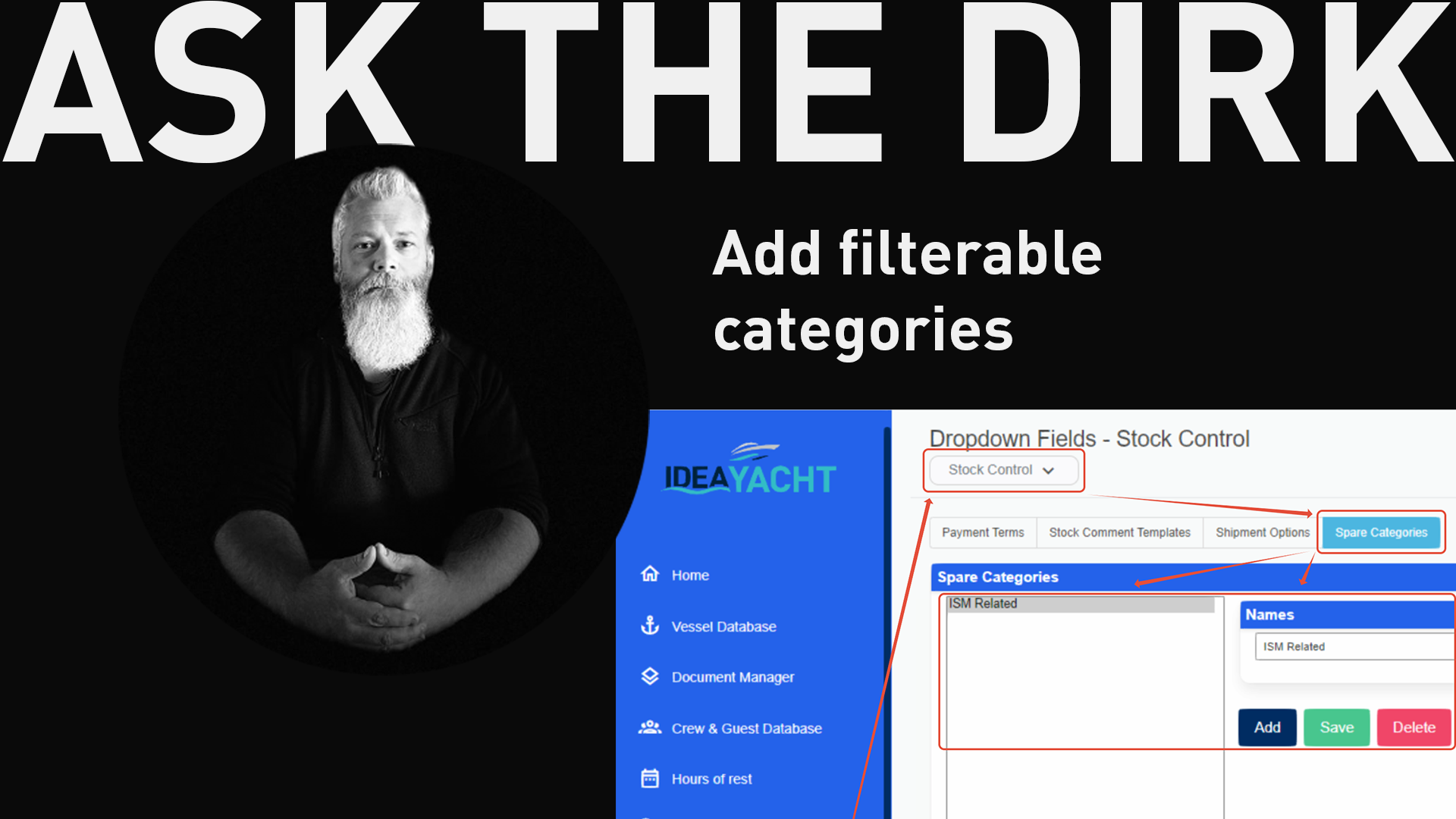 Ask The Dirk: add filterable categories