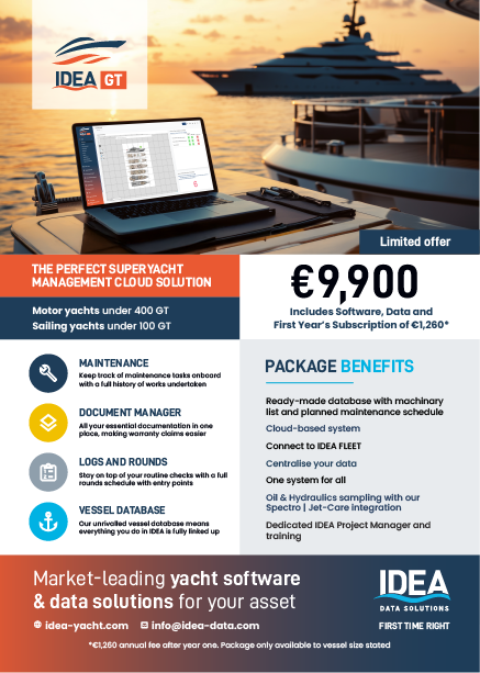 IDEA GT yacht management software flyer