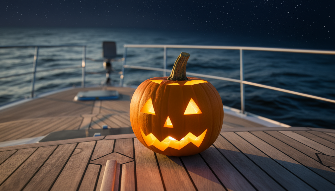 halloween Pumpkin on a superyacht idea data solutions