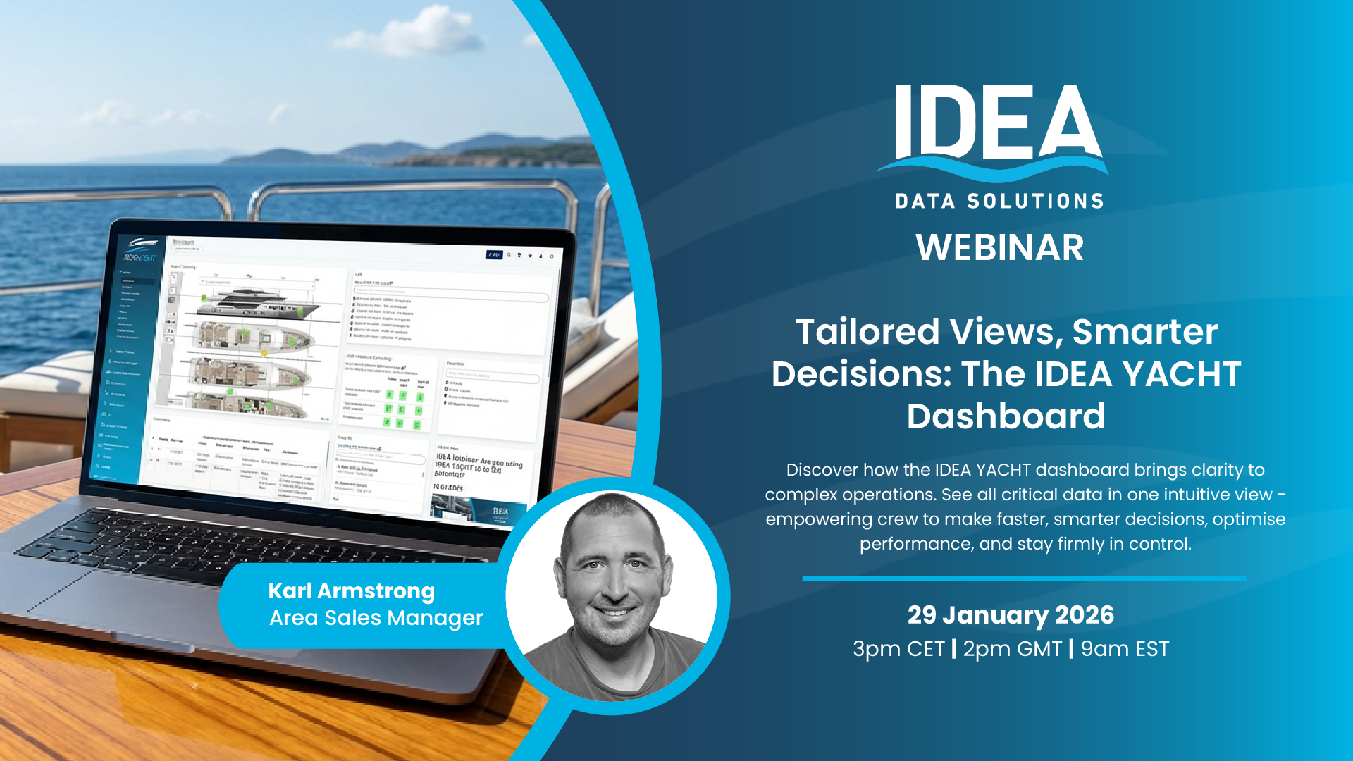 IDEA YACHT maintenance software dashboard