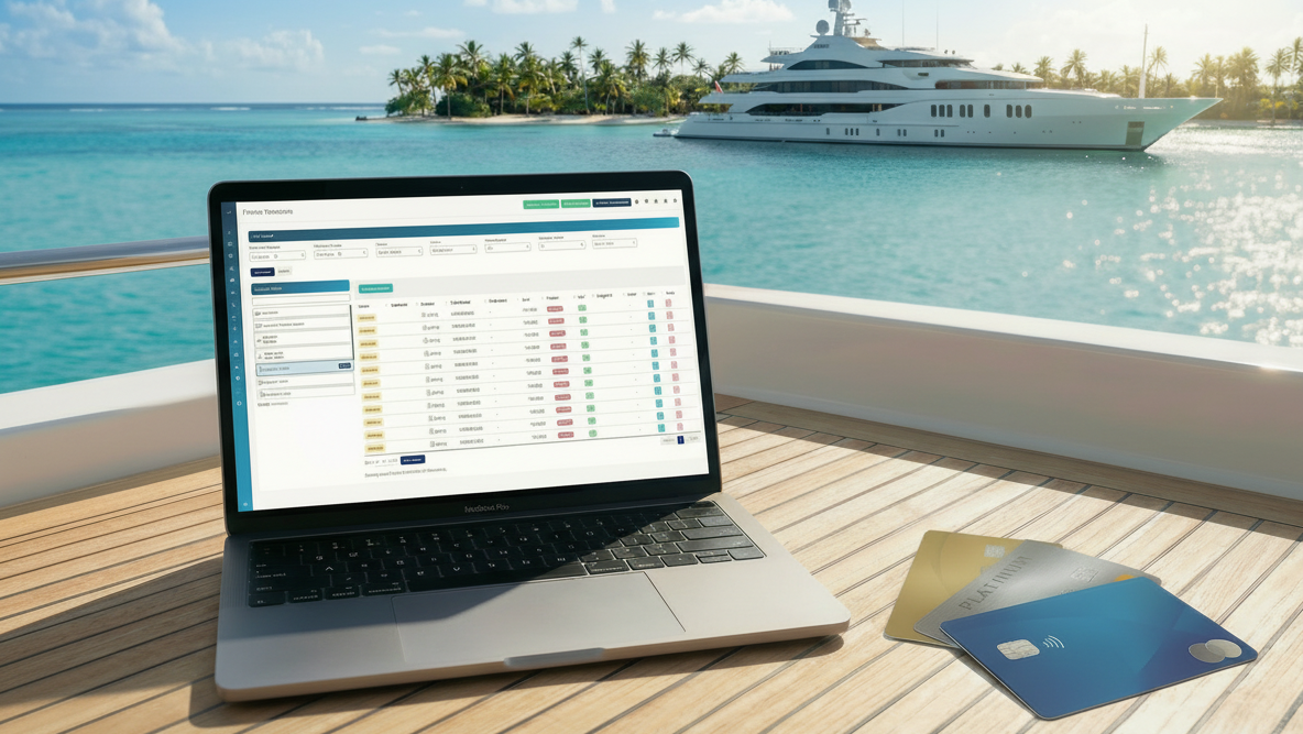 IDEA Finance on laptop with cards