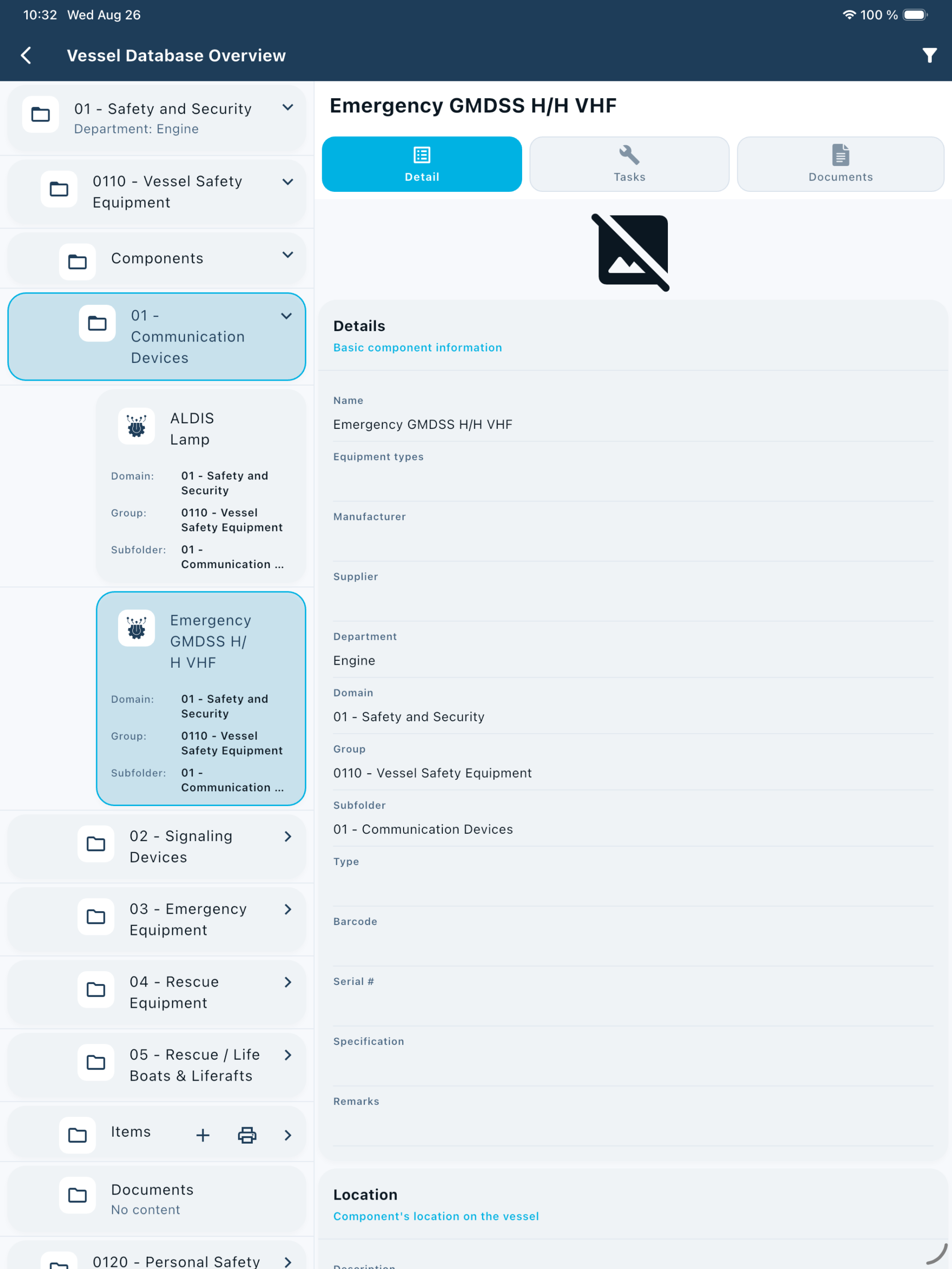 Vessel Database on iPad